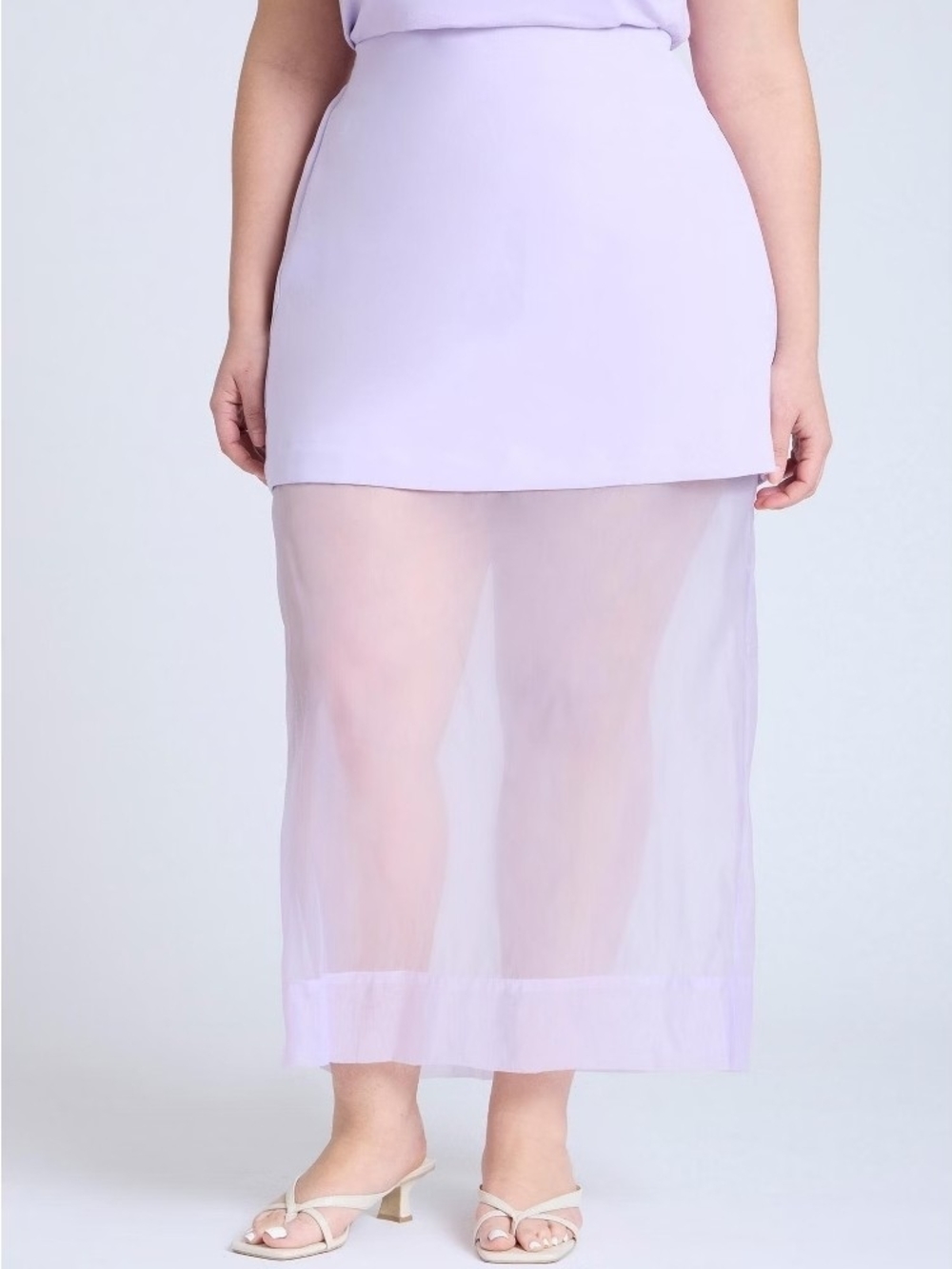 Women's Sheer Slip Skirt - Pastel Lilac